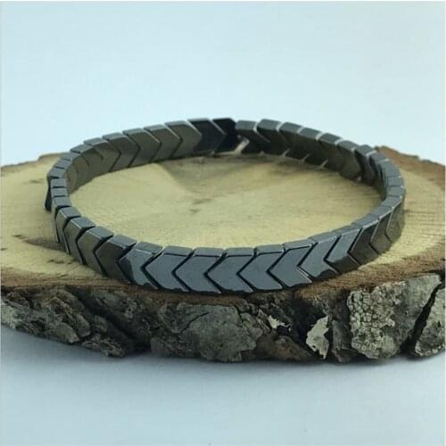 Unisex Gray Hermes Hematite Arrow Bracelet