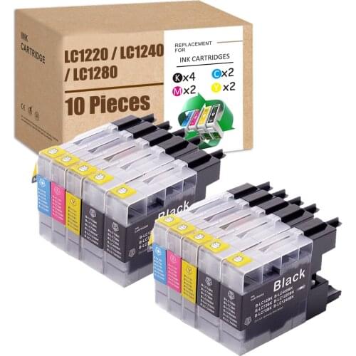 For Brother Printer Ink Cartridge LC1240 LC1280 LC1220 for MFC J5910DW MFC J6510DW MFC J6710DW J6910DW J280W J425W J825DW J835DW