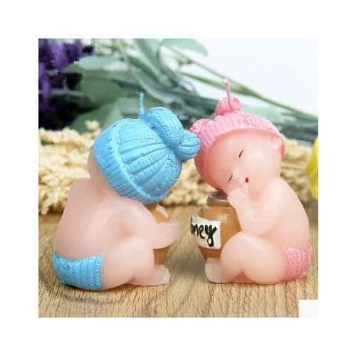 Hot Sale Kid Gift Event Supplies Birthday Party Decoration Baby Candle Scented Art Wedding Cake Decoration Sleeping Baby Moulds