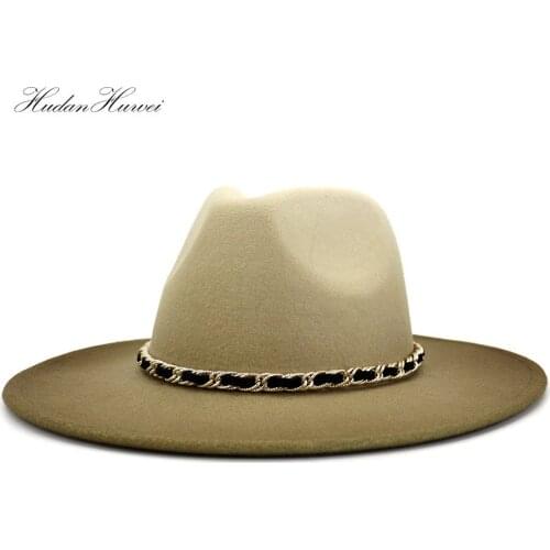 2021 Wholesale European American British Classic Men Women Painted Jazz Panama Woolen Felt Fedora Hat for Fall Winter