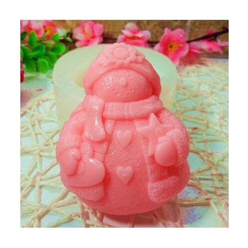 Candle Mold/silicone Cake Mold Christmas Snow Man Shape Silicone Soap Mold/silicone Moulds Silicone Rubber PRZY Eco-friendly