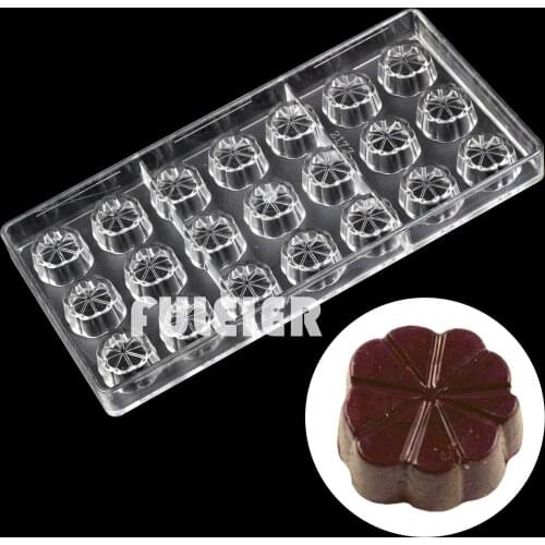 DIY Flower Shape Polycarbonate Chocolate Mold ForCake Sweets Baking Candy Mould Confectionery Tool Bakeware Dish