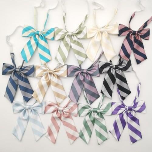 [Striped Long Handle Small Bevel] Japanese British Style JK Bow Tie Female Bow Tie Bow Tie with Sailor Suit Gadget woman ties