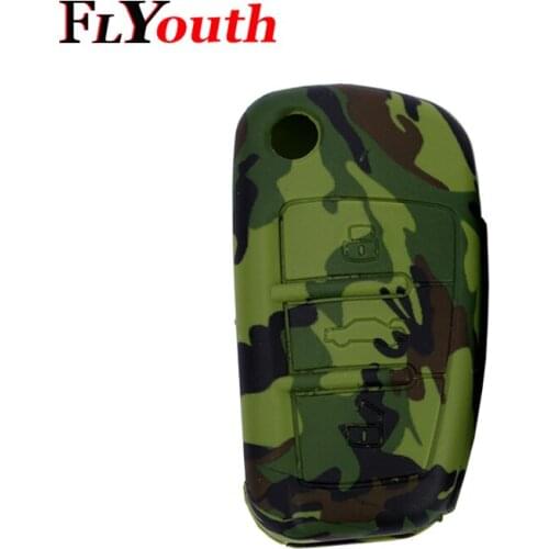 For Audi A1 S1 A3 S3 A4 2005 2006 2007-2013 3Button Camouflage Silicone Car Remote Key Fob Shell Cover Case 1Pc