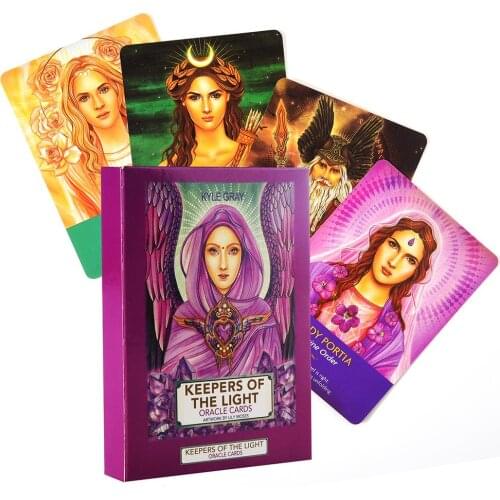 44pcs Tarot Cards Keepers Of The Light Ora-cle Cards Board Games Cards English Version Deck Playing Card Table Cards Family Gift