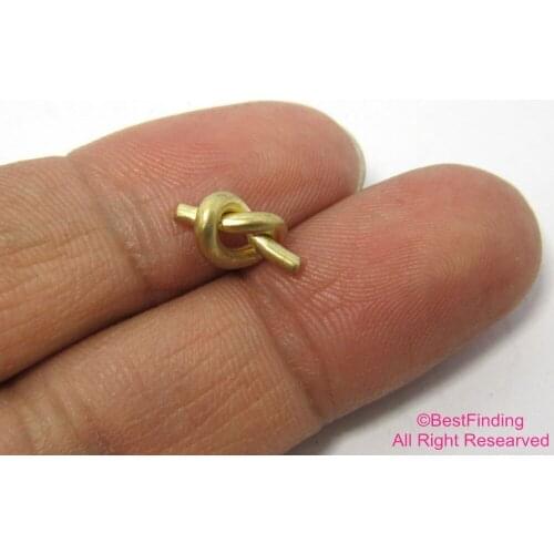 10pcs Brass knot 6x12mm pendant Raw brass wire tie knotting R183