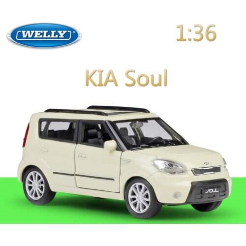 WELLY Diecast 1:36 Pull Back KIA Soul Classic High Simulation Model Car Vehicle Alloy Car Metal Toy Car For Kids Gift Collection