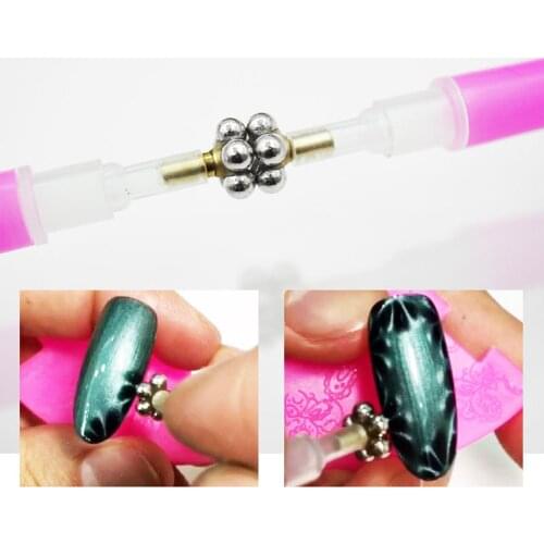 DIY Nail Art Magnet Stick Cat Eyes Double Headed Magnet for Nail Gel Polish 3D Line Strip Effect Strong Magnet Pen Tools #Y