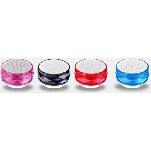Mini Wireless Portable Speakers LED Crystal Diamond Stereo Subwoofer Audio Colorful Light Music Player for Outdoors Home