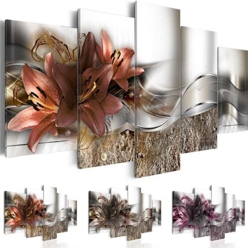 5 Panel Modular Unframed Modern Art Oil Painting Canvas Print Wall Picture Home Room Decor Customized Prints Painting Custom