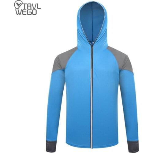 TRVLWEGO Male Fishing Shirt Outdoor Sport Sunscreen Long Sleeve Elastic Breathable Quick Dry Ultraviolet-proof Hiking Cardigan