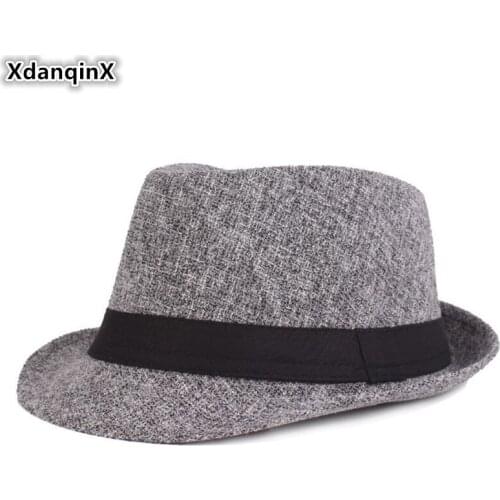 XdanqinX Autumn Winter Mens Fedoras Simple Fashion Jazz Hats Elegant Womens Sun Visor Hat New Style Trend Hip Hop Cap For Men
