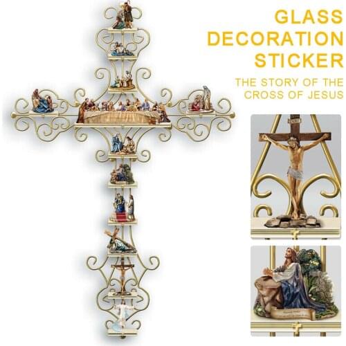 Life Of Christ Cross Wall Sticker Religious Collection Display Decal Decor Suit For Many Different Types Of Surfaces