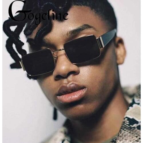 New Fashion square metal men women Sunglasses UV400 UV protection sunglasses Red Green lens summer style female