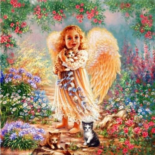 New Angel Diamond Painting Full Square Rhinestones Cartoon Diamond Art Bead Embroidery Cross Stitch Wall Decor Handwork