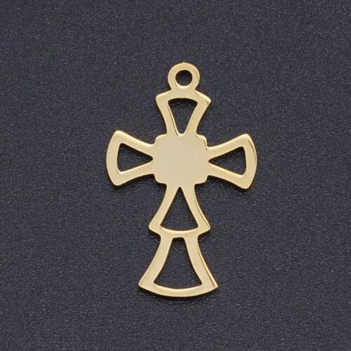 5pcs/lot 100% Stainless Steel Cross Charms Pendants Wholesale Never Tarnish DIY Necklace Bracelet Making Charms