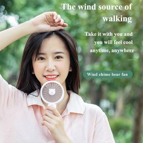 Mini Handheld Fan Portable USB Fan Rechargeable Battery Operated Desktop Fan 3 Speed for Outdoor Travel Home 1200mA