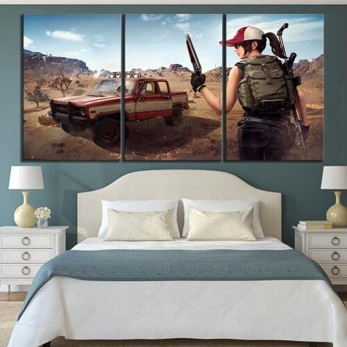 3 Piece Pubg Stimulate The Battlefield Video Game Poster Wall Pictures for Home Decor Poster Artwork Wall Decor Canvas Wholesale