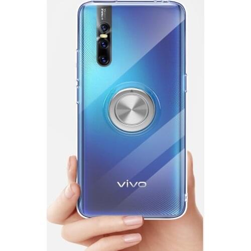 Transparenter Case For Vivo X21i UD X23 Fantasy X27 Pro V15 iQoo Nex S1 Kickstand With Finger Ring Adsorption Plain Cover