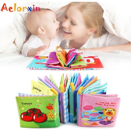 Educational Toys Soft Book Vegetable Fruit Infant Cloth Book Rattles Early Learning Baby Toys 0-12 Months Toys For Babies