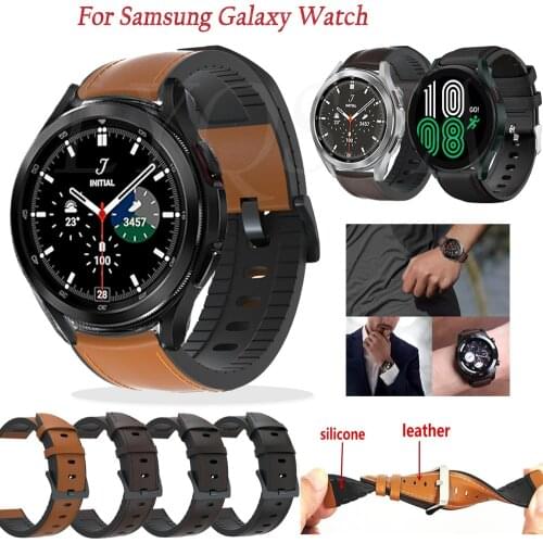 20mm Strap For Samsung Galaxy Watch 4 Classic 46mm 42mm Smartwatch Silicone Leather Sport Bracelet Galaxy Watch4 44mm 40mm Band