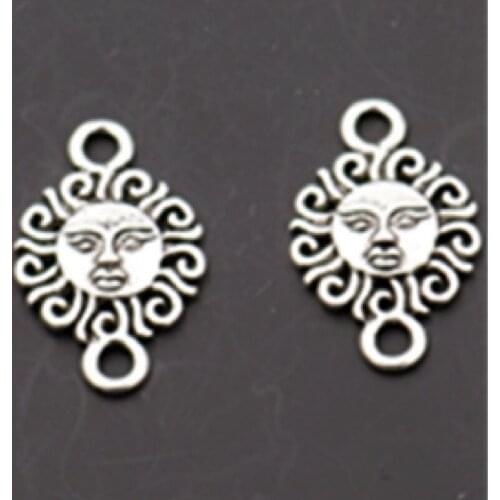 10pcs Silver Plated Color Exaggerated Sun God Charm Earring Bracelet DIY Hip Hop Jewelry Alloy Connector A804