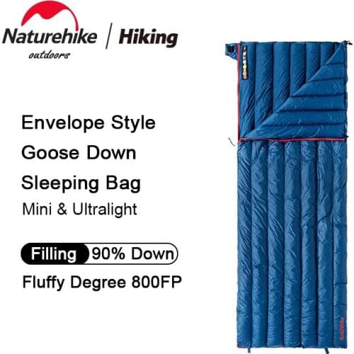 Naturehike Upgraded Sleeping Bag Goose Down Ultralight Envelope Type Sleeping Bag Camping Outdoor Mini Warm CWM400/CW280 800FP