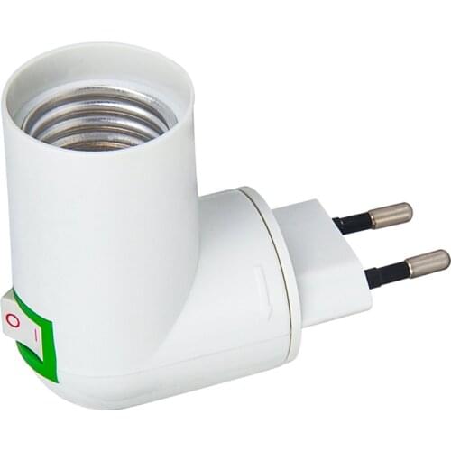 LED Light Lamp Holder Bulb Adapter Converter Socket US/EU Plug PBT PP To E27 White Base
