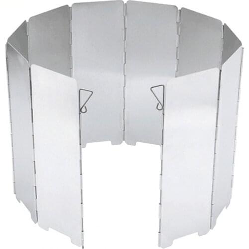 10Pcs/Set Foldable Gas Stove Windshield Outdoor Camping Cooking Burner Windproof Screen Aluminium Alloy Stove Wind Shield Tools