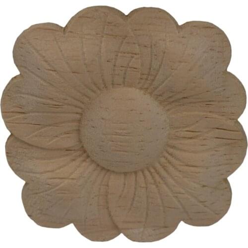 Vintage Wood Carved Applique Frame Onlay Furniture Decoration Unpainted Feng Shui Door Cabinets Windows Home Garden Decoration