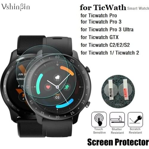 10PCS Tempered Glass Screen Protector for TicWatch Pro 3 C2 E2 S2 GTX Smart Watch Anti-Scratch Protective Film