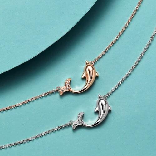 YSH New 100% 925 Sterling Silver Cute Fish Pendant Clavicle Necklaces 2020 Woman DIY Jewelry Valentines Day Gifts Free Shipping