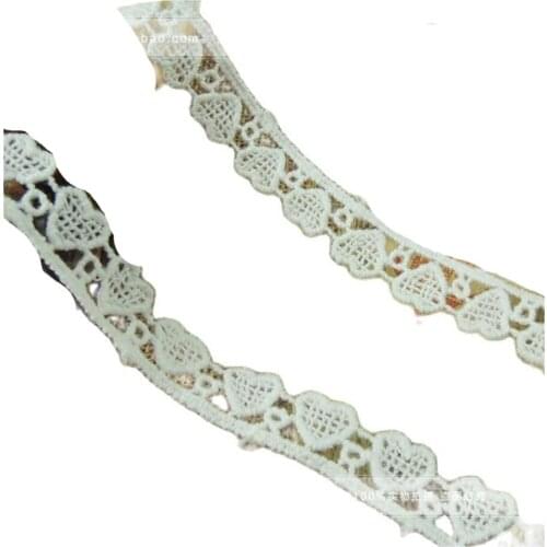 1Yard 90CM Latest Lace Trim Wedding Bridal Dry Lace Fabrics High Quality Cotton Lace Fabric Love Hollow Ribbon encajes YU39