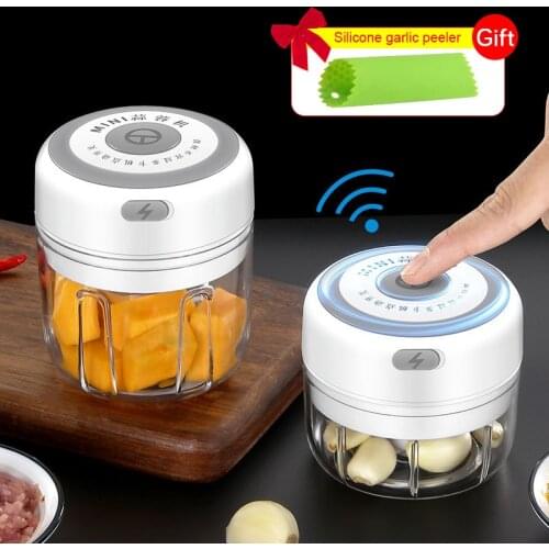 100/250ml Electric Garlic Masher Garlic Press Mincer Vegetable Chili Meat Grinder Food Chopper Masher Tools Kitchen Accessories