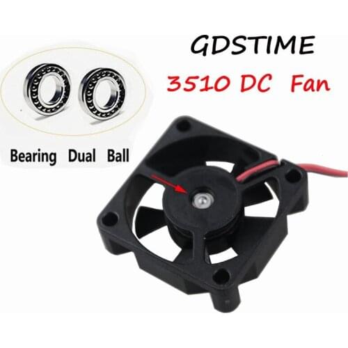 Gdstime 20 pcs 24V Ball Bearing 35mm x 10mm DC Brushless Cooling Fan 35x35x10mm Small Cooler 3.5cm 3510 2Pin