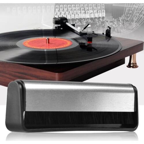 Anti Static Record Brush Antique Gramophone Vinyl Record Cleaning Brush with Carbon Fiber Bristles for Turntable