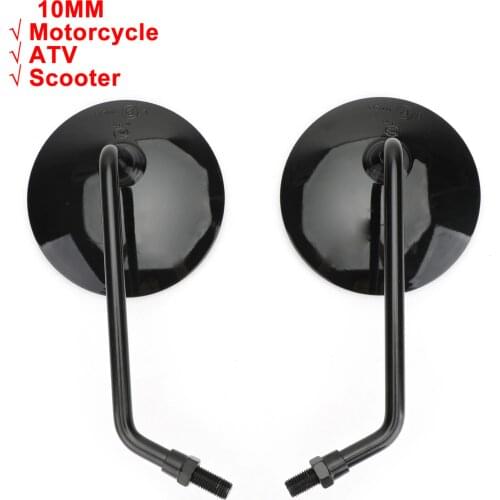 Artudatech For Sym For Kymco For Vespa Accessories Black Round Universal Rearview Mirrors Pair 10mm Motorcycle Motorbike Scooter