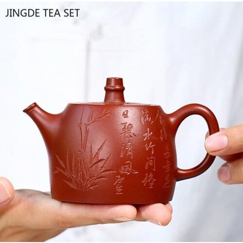 Authentic Yixing Purple Clay Teapots Raw Ore Dahongpao Tea Pot Handmade Filter Kettle Household Teaware Accessories 140ml