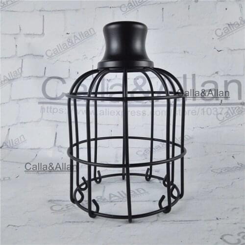 Free shipping M10 hole lamp shade 140mmX205mm iron birdcage cage edison lamp shade DIY black iron house shade for lighting
