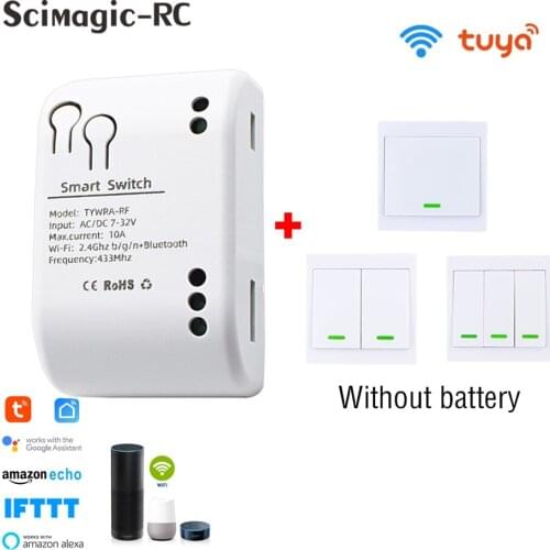 DC 5v 7-32v Wireless Switch RF433Mhz Self-Powered switch No Battery Remote Control Switch Waterproof Wall Light Switch