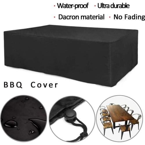 210D Oxford Cloth Furniture Cover Outdoor Garden Waterproof Dustproof And UV Protection BBQ Protector Rain Snow Table Furniture