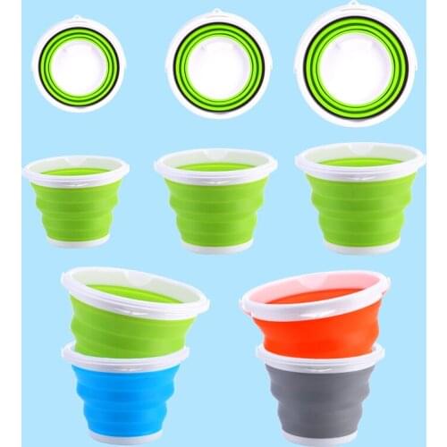Save Space Camping Car Bucket Kitchen Items Balde BarrelSilicone Folding LargeCapicit Bucket