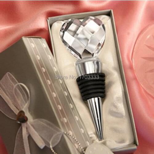 Hot ! heart shaped crystal red wine bottle stopper Home Party Item Best Gift For Wedding fedex free shipping #HR34