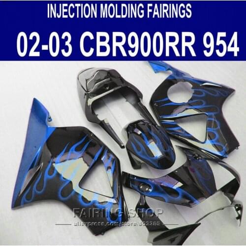 Fairing kit For HONDA cbr954rr 03 02 cbr900rr 954 2003 2002 (Blue flames) Fairings C76