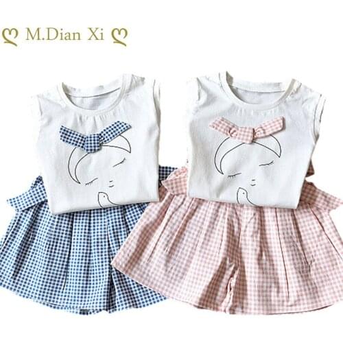 Baby Girls Clothing Sets Summer New Girls Clothing Sets Kids Baby clothes Sleeveless T-shirt+Pants 2PCS Children Clothes Suits