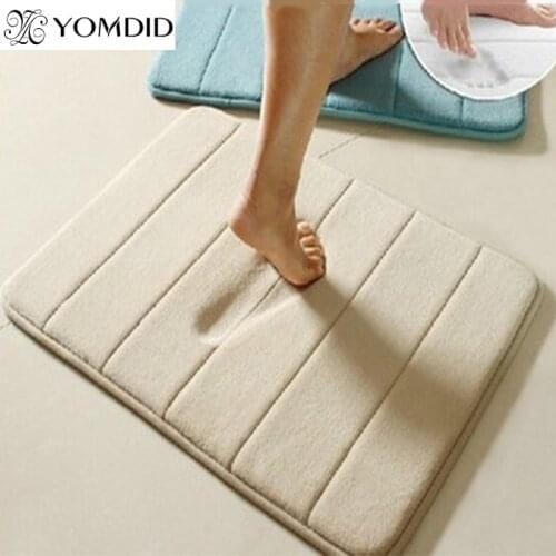 Coral Velvet Memory Mat Doormat Solid Multi-color Living Room Carpet Foam Non-Slip Vertical Stripes mats for Hallway Floor