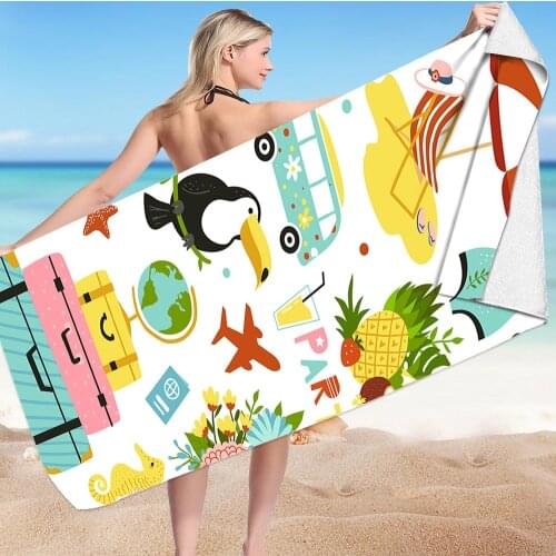 Summer Microfiber Square Beach Towel Outdoor Quic Drying Water Sport Towels Poratble Yoga Mat Beach Chair Cover Blanket