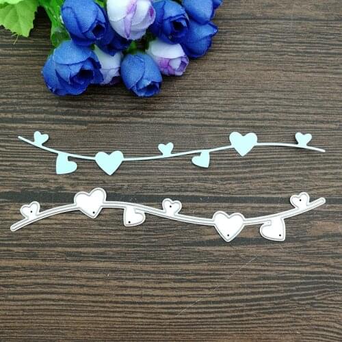 LOVE Lace Flower Edge Border Metal Cutting Dies Stencils For Card Making Decorative Embossing Suit Paper Cards Stamp DIY