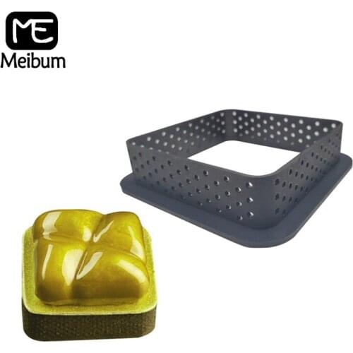 Meibum 1PCS Square Shape Plastic Egg Tart Cake Perforated Ring French Dessert Mould Fruit Cookies Pastry Kitchen Baking Molds