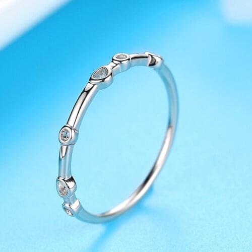 Cute Ladies Bamboo Ring Charm Zircon Fashion Creative Closed Metal Ring Colorful Decoration Set Party Wedding Jewelry Charm